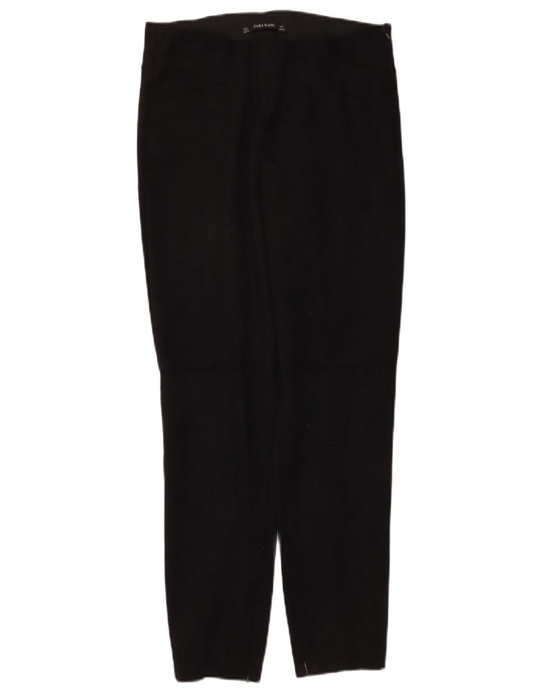 Zara Mujer Pantalón Casual Slim Grande W30 L27 Poliéster Negro