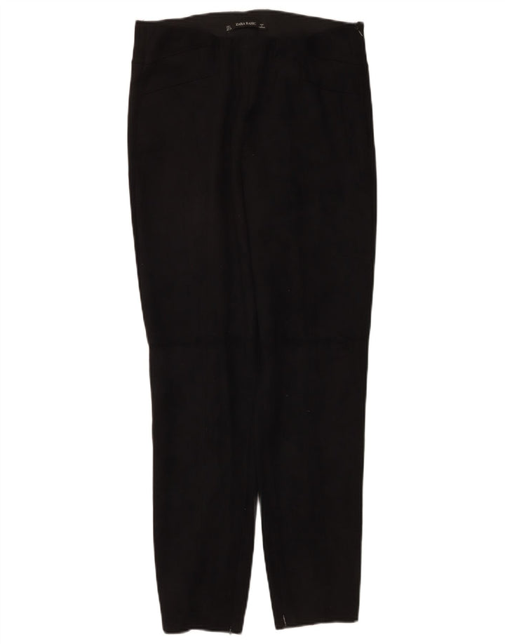 Zara Mujer Pantalón Casual Slim Grande W30 L27 Poliéster Negro