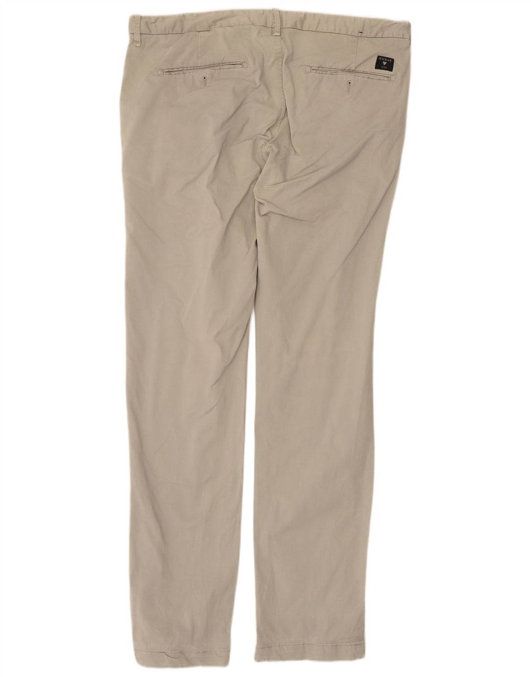 GUESS Pantalón chino slim para hombre W36 L33 Algodón beige