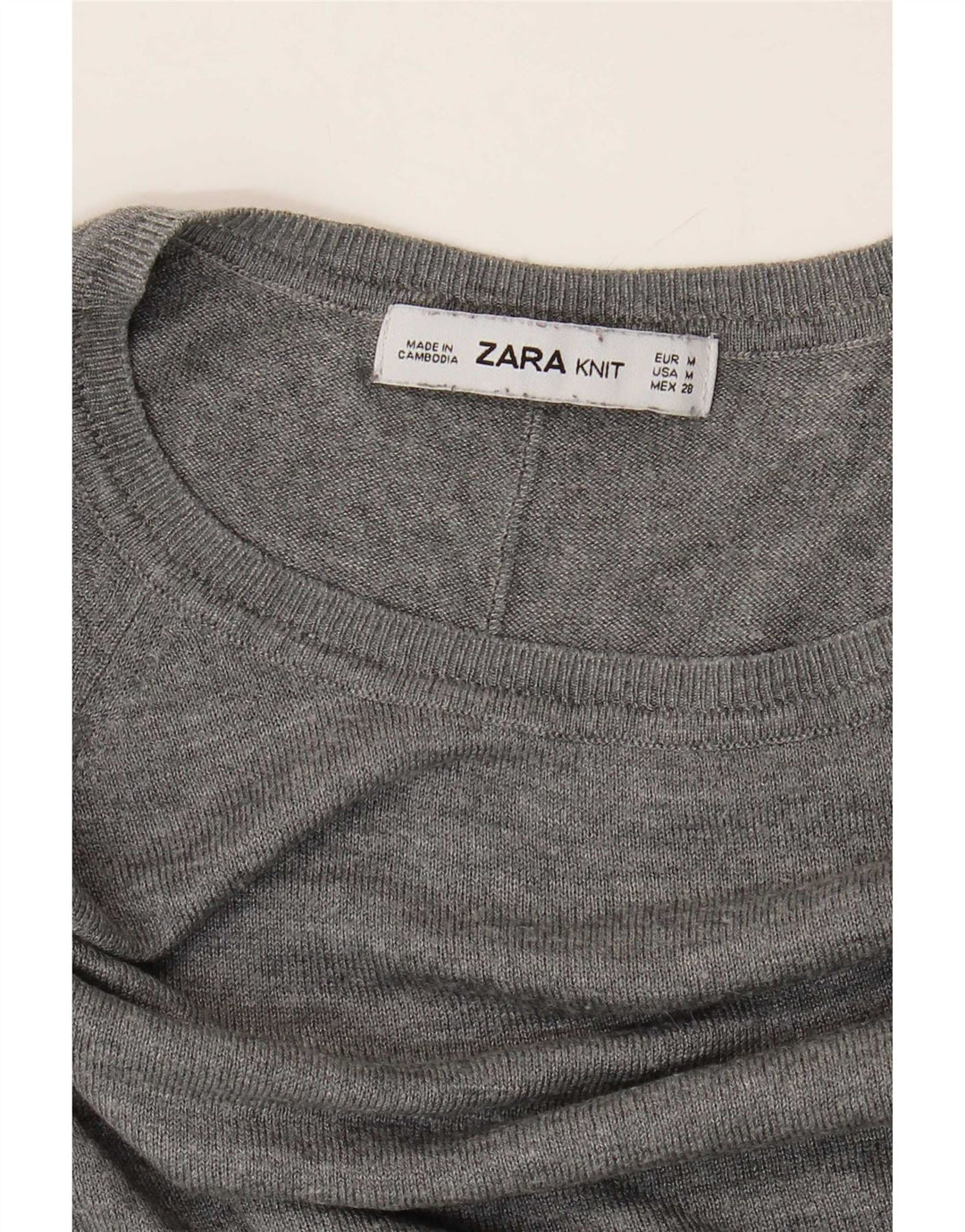 Zara - Jersey con cuello barco para mujer, talla 40, color gris medio
