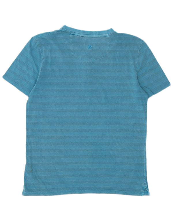Camiseta para hombre Fat Face Top de algodón a rayas azul medio
