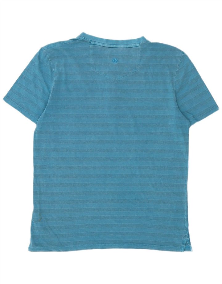Camiseta para hombre Fat Face Top de algodón a rayas azul medio
