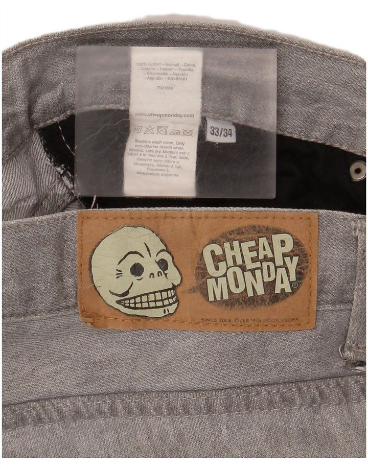 Vaqueros rectos para hombre de Cheap Monday W33 L34 Algodón gris