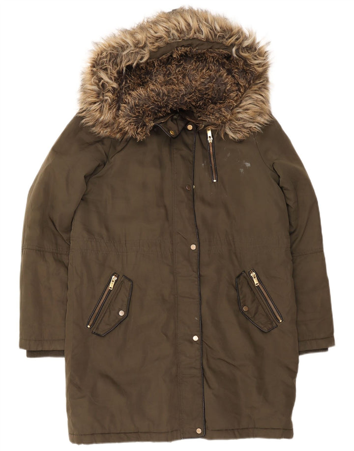 Parka con capucha Oasis para mujer UK 40 Poliéster caqui medio