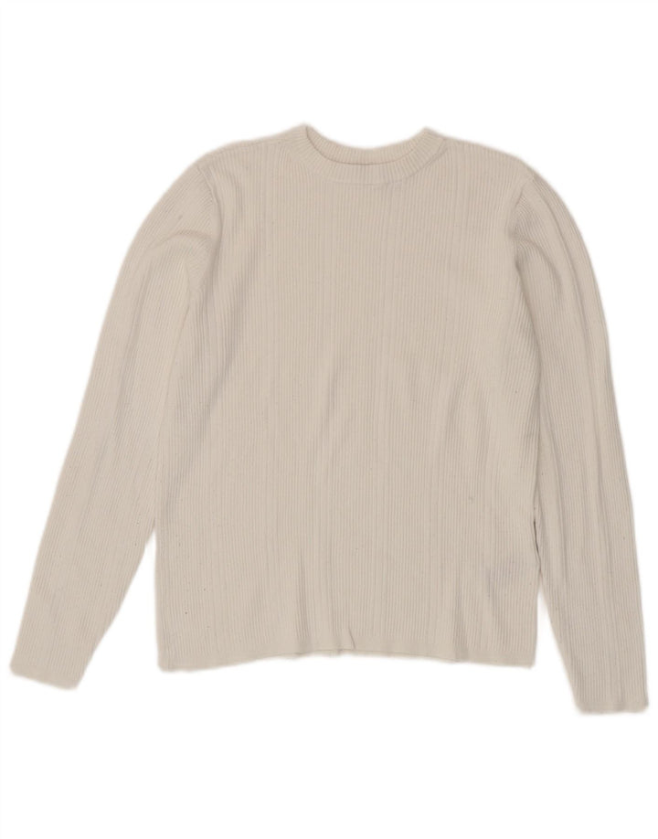 Marks & Spencer Top corto para mujer de manga larga UK 44 Viscosa blanca mediana