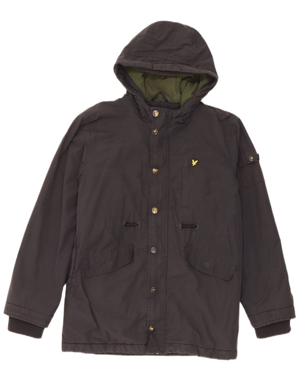 Lyle & Scott Abrigo cortavientos con capucha para niños 14-15 años Algodón negro