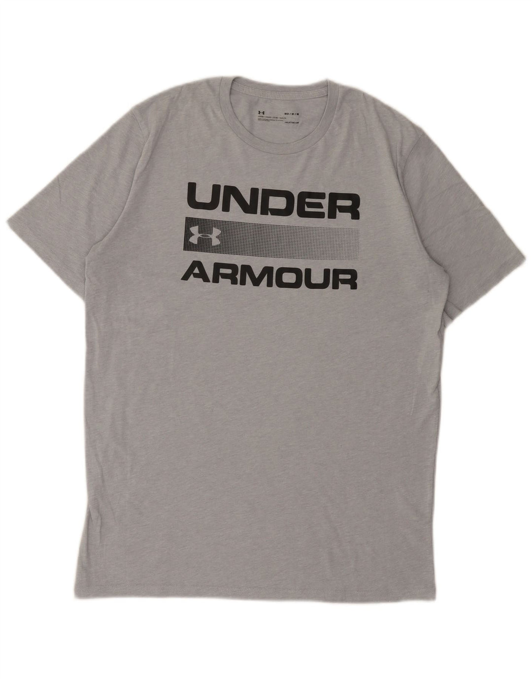 Camiseta Under Armour Heat Gear Graphic para hombre, parte superior de algodón moteado en gris medio