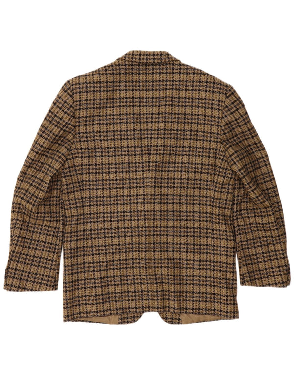 Luigi Botto Chaqueta tipo blazer de 2 botones para hombre UK 40 Large Lana de pata de gallo marrón