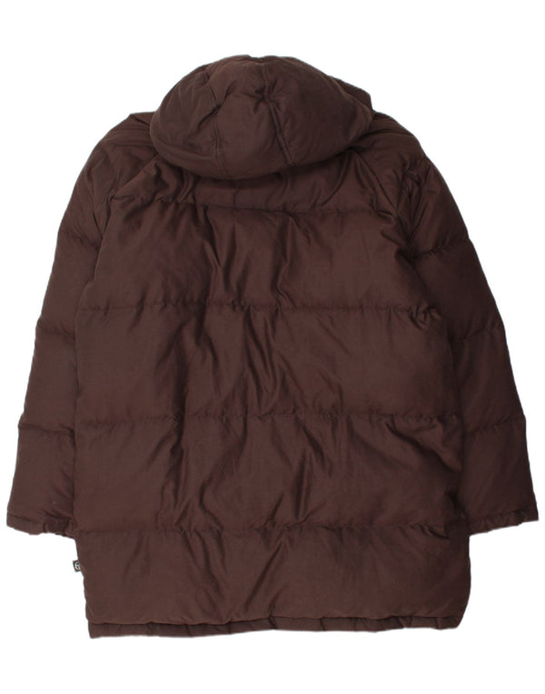 Sergio Tacchini Abrigo acolchado con capucha para hombre UK 42 XL Marrón Poliéster