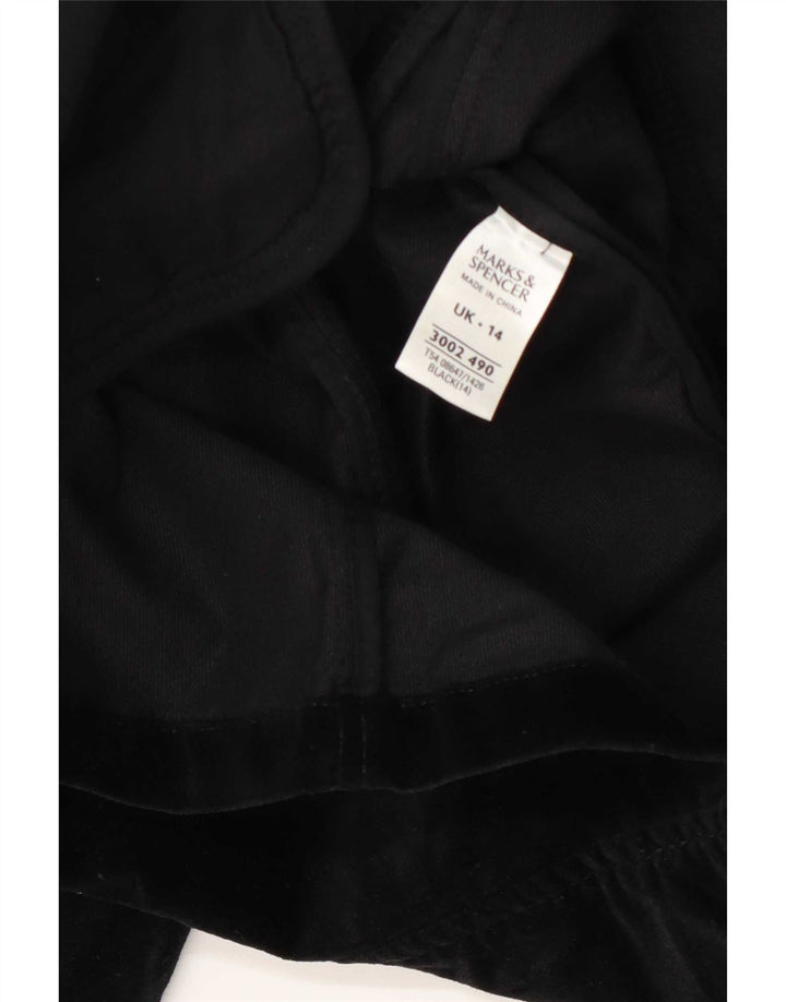 Marks & Spencer Chaqueta Blazer de Terciopelo con 3 Botones para Mujer UK 44 Mediano Negro