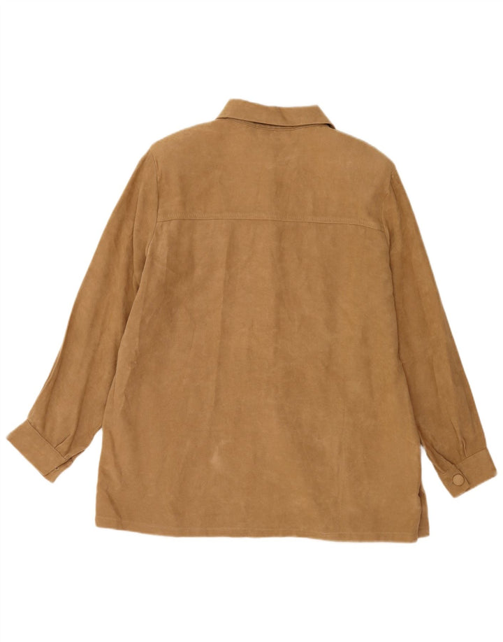 Vintage mujer 5 botones Blazer chaqueta Reino Unido 16 grande beige