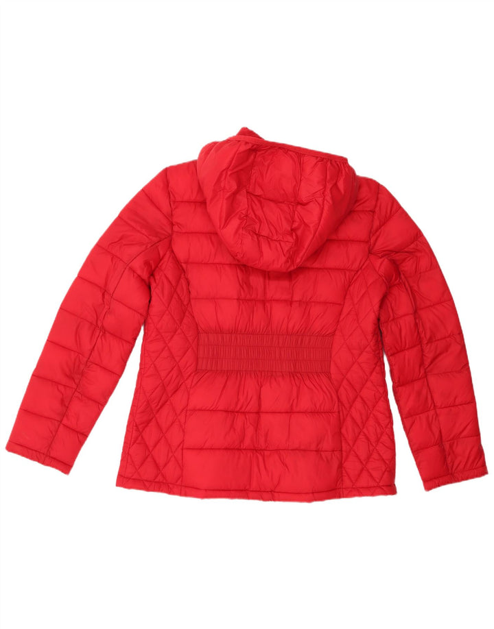 Michael Kors Chaqueta acolchada con capucha para mujer UK 46 Large Red Nylon