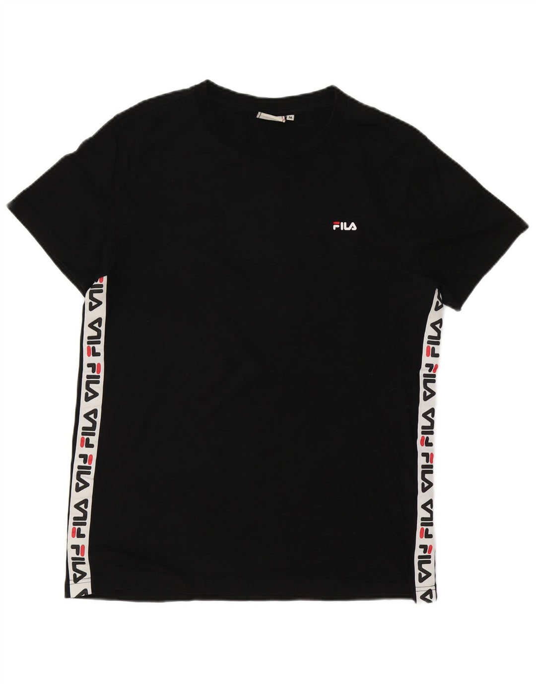 Fila Camiseta gráfica para hombre Top Medium Black Colourblock Cotton
