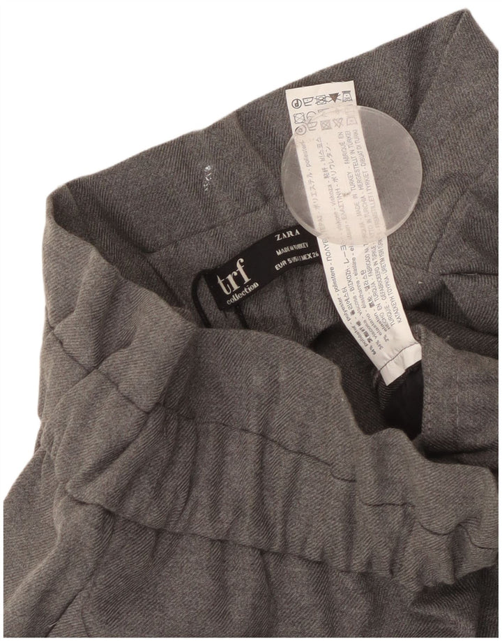 Zara Mujer Pantalones Cortos Pequeños W26 L24 Poliéster Gris