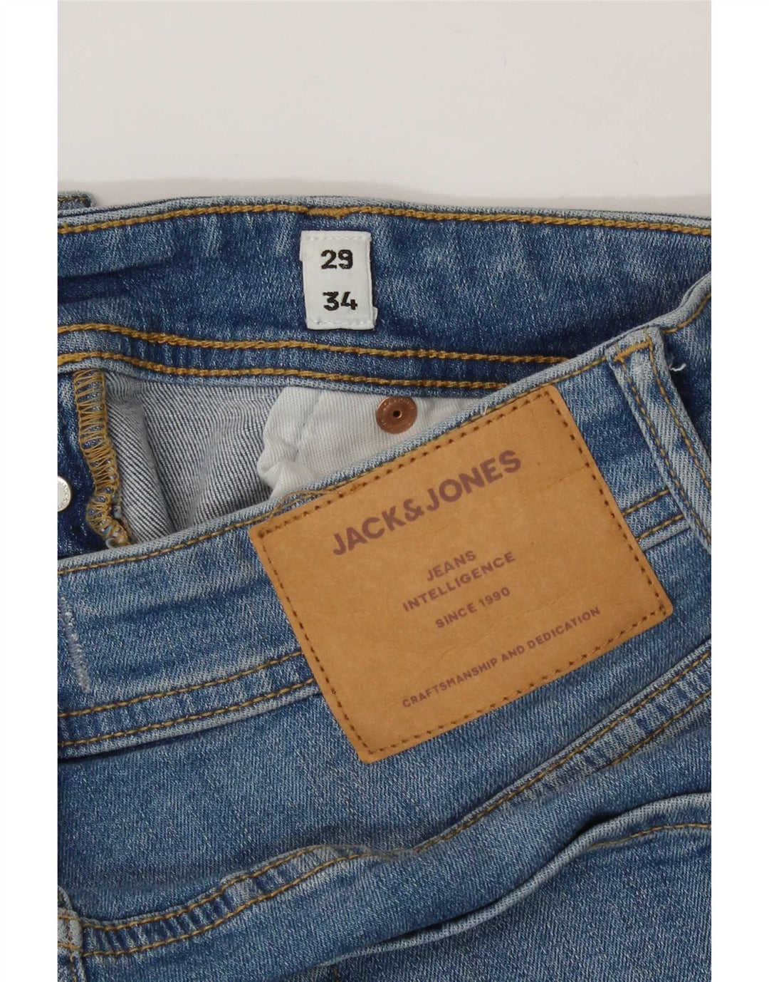Jack & Jones Hombre GLENN Slim Jeans W29 L34 Algodón Azul