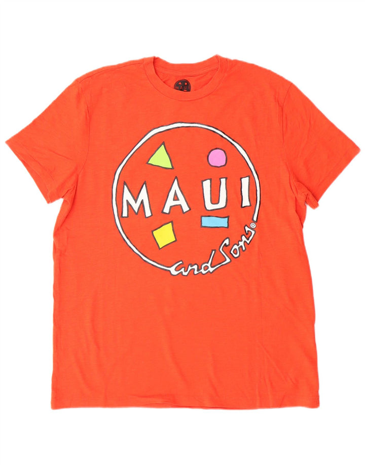 Maui and Sons Camiseta gráfica para hombre Top Algodón naranja medio