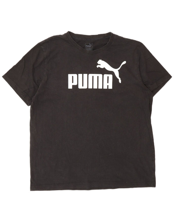PUMA Camiseta gráfica para hombre Top XL Algodón negro