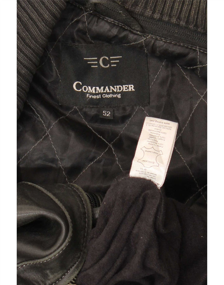 Commander Chaqueta de cuero para hombre IT 52 XL Cuero negro