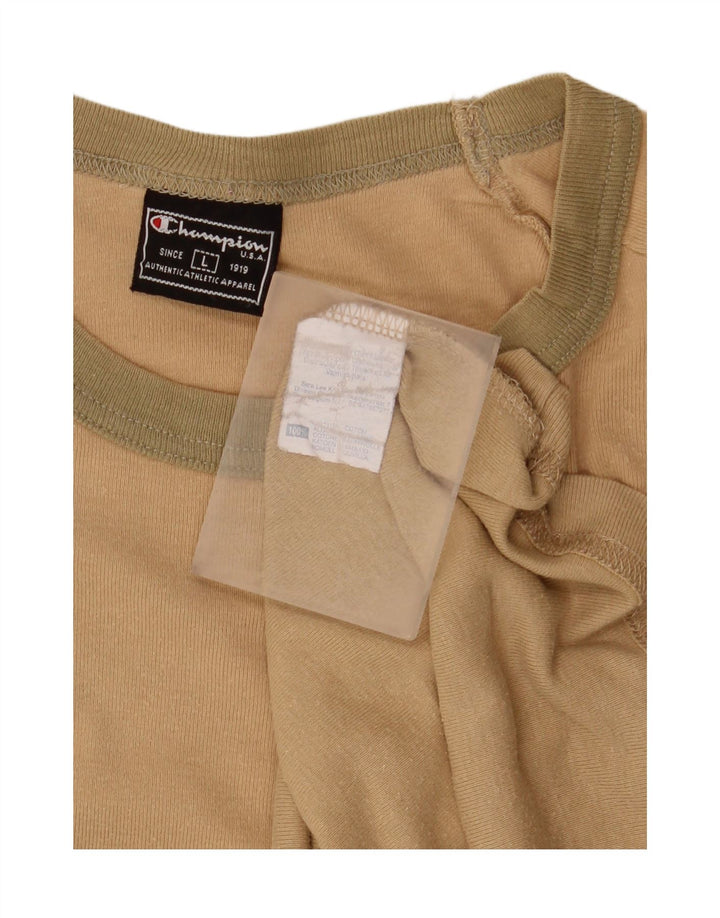 CHAMPION Camiseta para hombre Top Large Beige Cotton