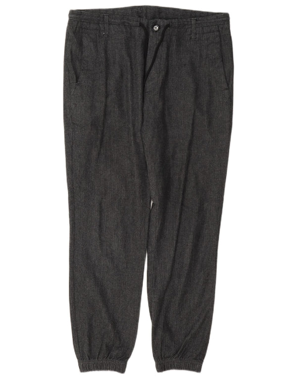 Massimo Dutti Pantalón chino para hombre EU 42 Large W32 L28 Grey Herringbone