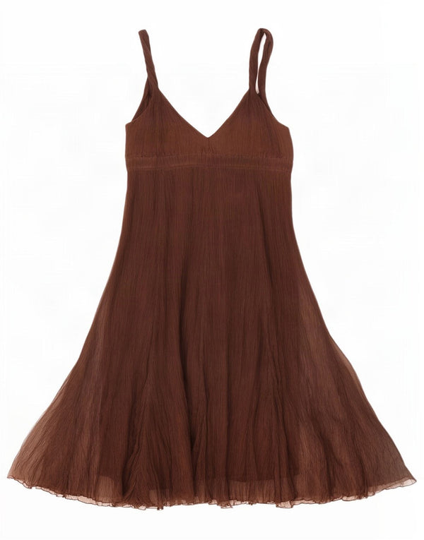 Marella Vestido Acampanado Sin Mangas para Mujer UK 8 Small Marrón