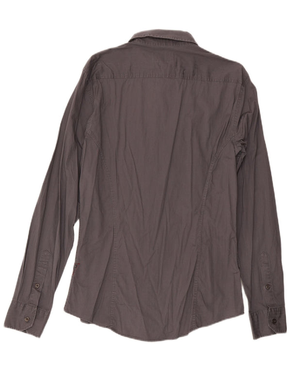 Camisa Guess Hombre Grande Gris Algodón