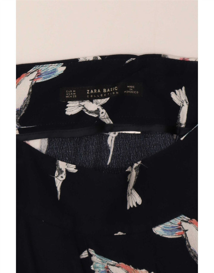 Zara Mujer Shorts Casuales Con Pegged Gráfico Mediano W28 Azul Marino