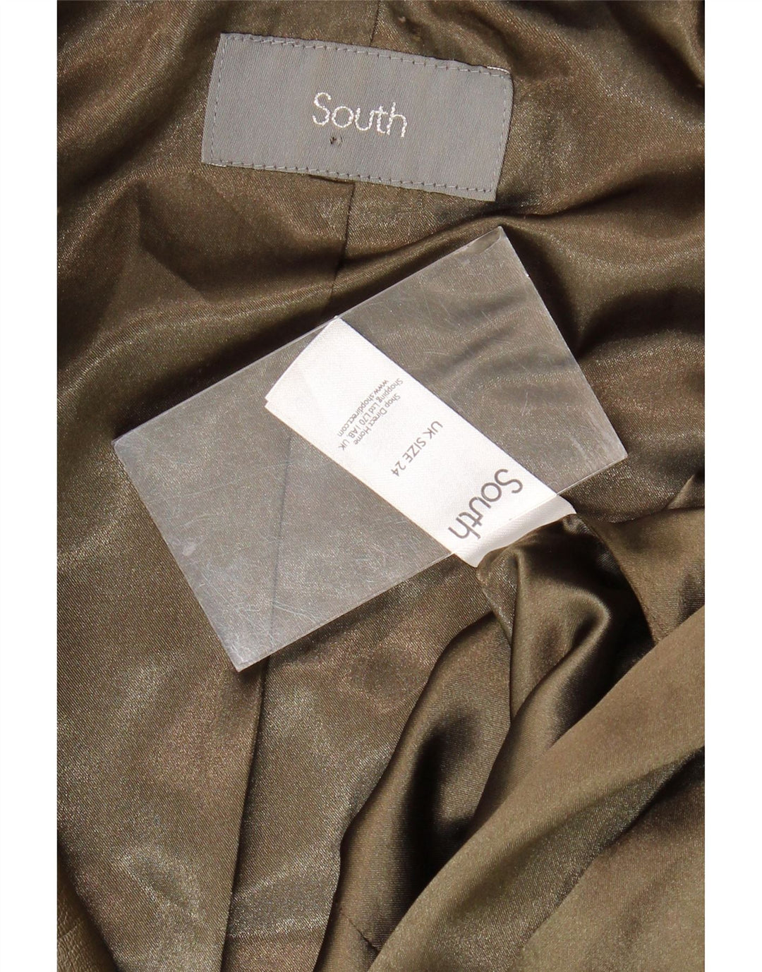 SOUTH Chaqueta de cuero militar corta para mujer UK 24 3XL Cuero caqui