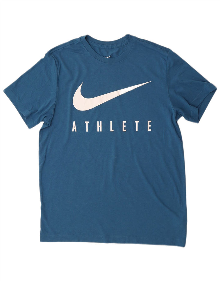 NIKE Camiseta Dri Fit Graphic para Hombre Top Poliéster Azul Medio