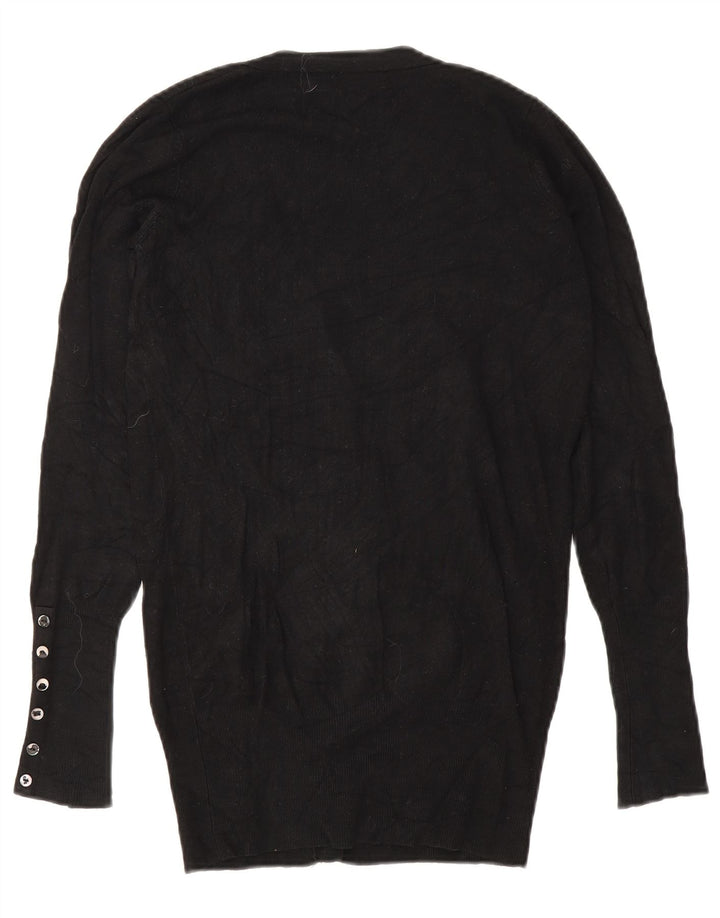 Zara Mujer Cárdigan Suéter UK 10 Small Rayón Negro