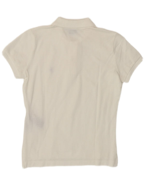 RALPH LAUREN Polo ajustado para mujer Reino Unido 12 Algodón blanco mediano