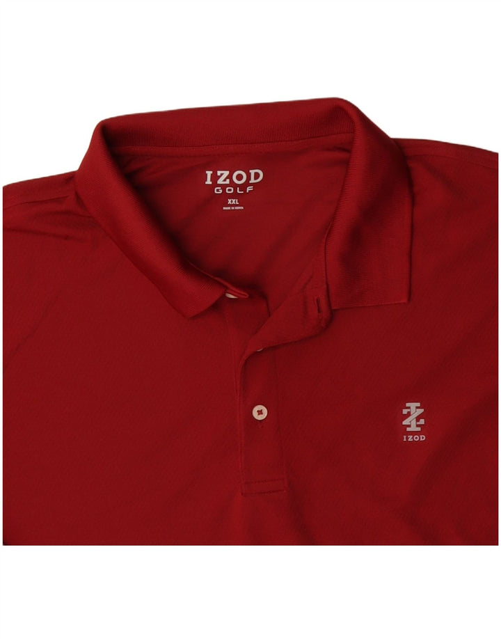 IZOD Polo de golf de manga larga para hombre 2XL Poliéster rojo
