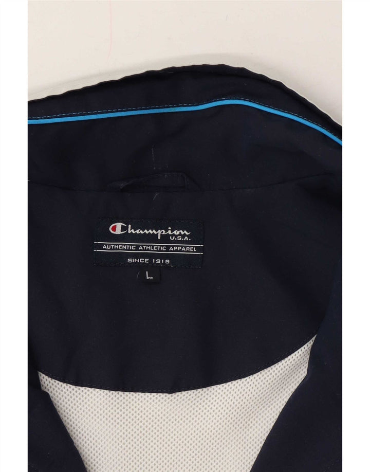 Champion Chaqueta De Chándal Para Hombre Grande Blanco Colorblock