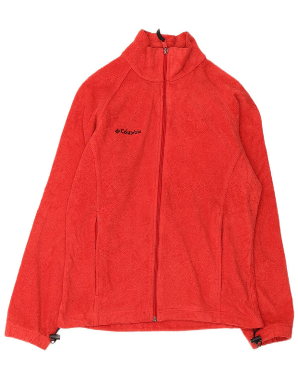 COLUMBIA Chaqueta polar para mujer UK 10 Small Red Poliéster