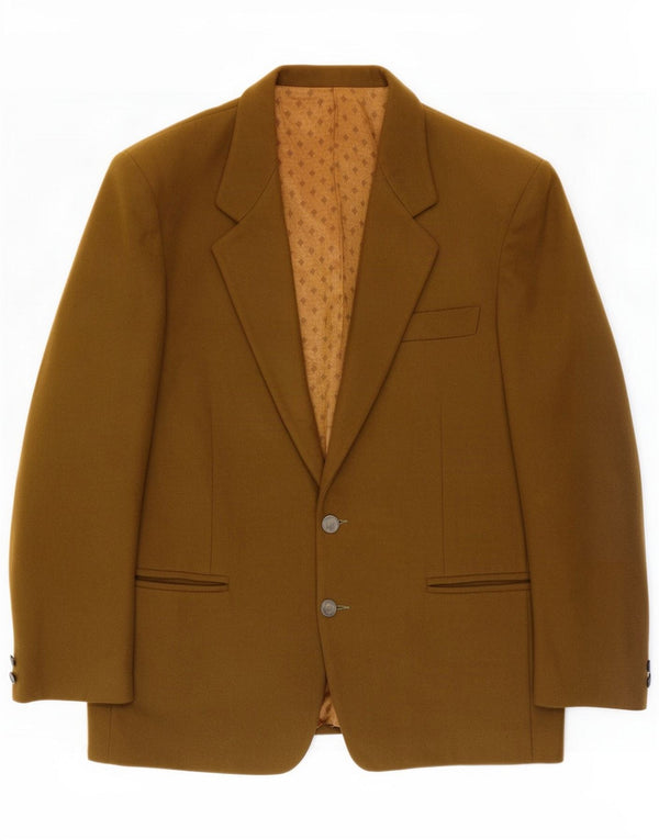 Chaqueta tipo blazer con cremallera y 2 botones para hombre UK 36 Small Khaki Wool