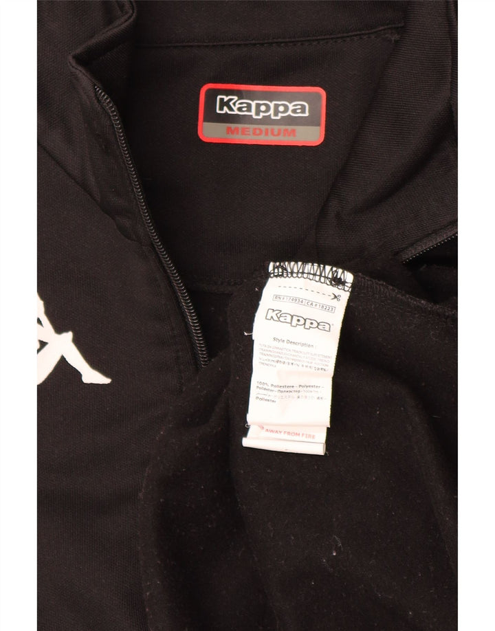 Kappa Mens Graphic Pullover Chándal Top Chaqueta Mediana Poliéster Negro