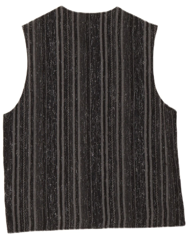 Chaleco vintage para hombre Poliéster a rayas negras medianas