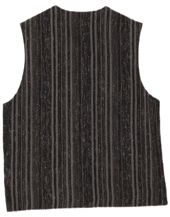Chaleco vintage para hombre Poliéster a rayas negras medianas