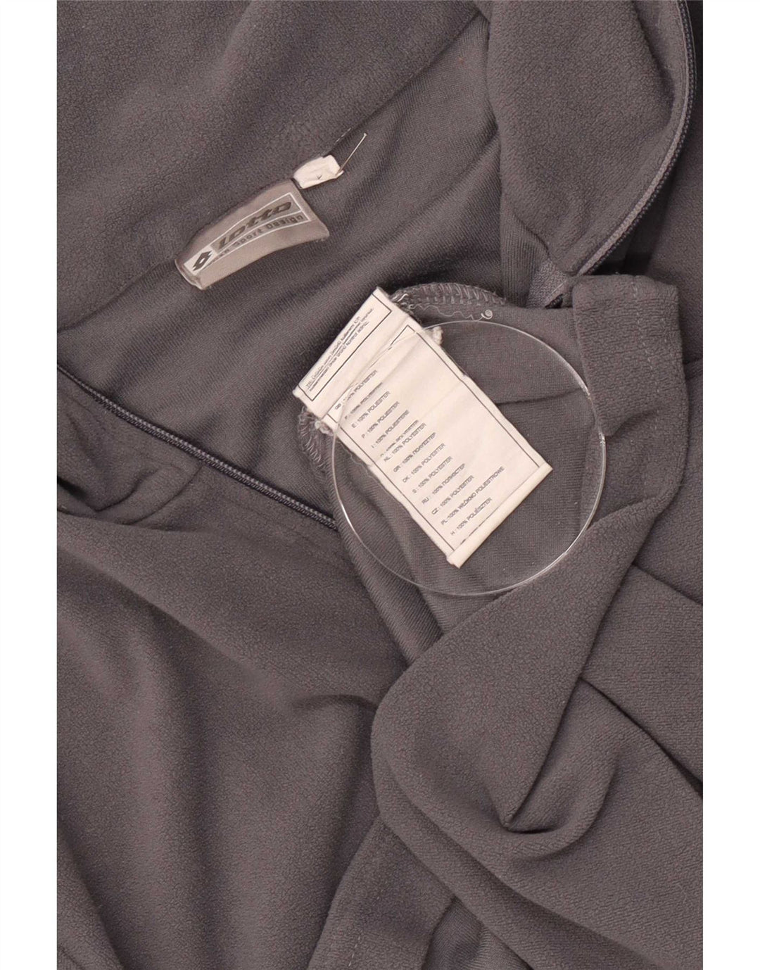 Lotto - Jersey de forro polar con cuello y cremallera para hombre, poliéster gris grande