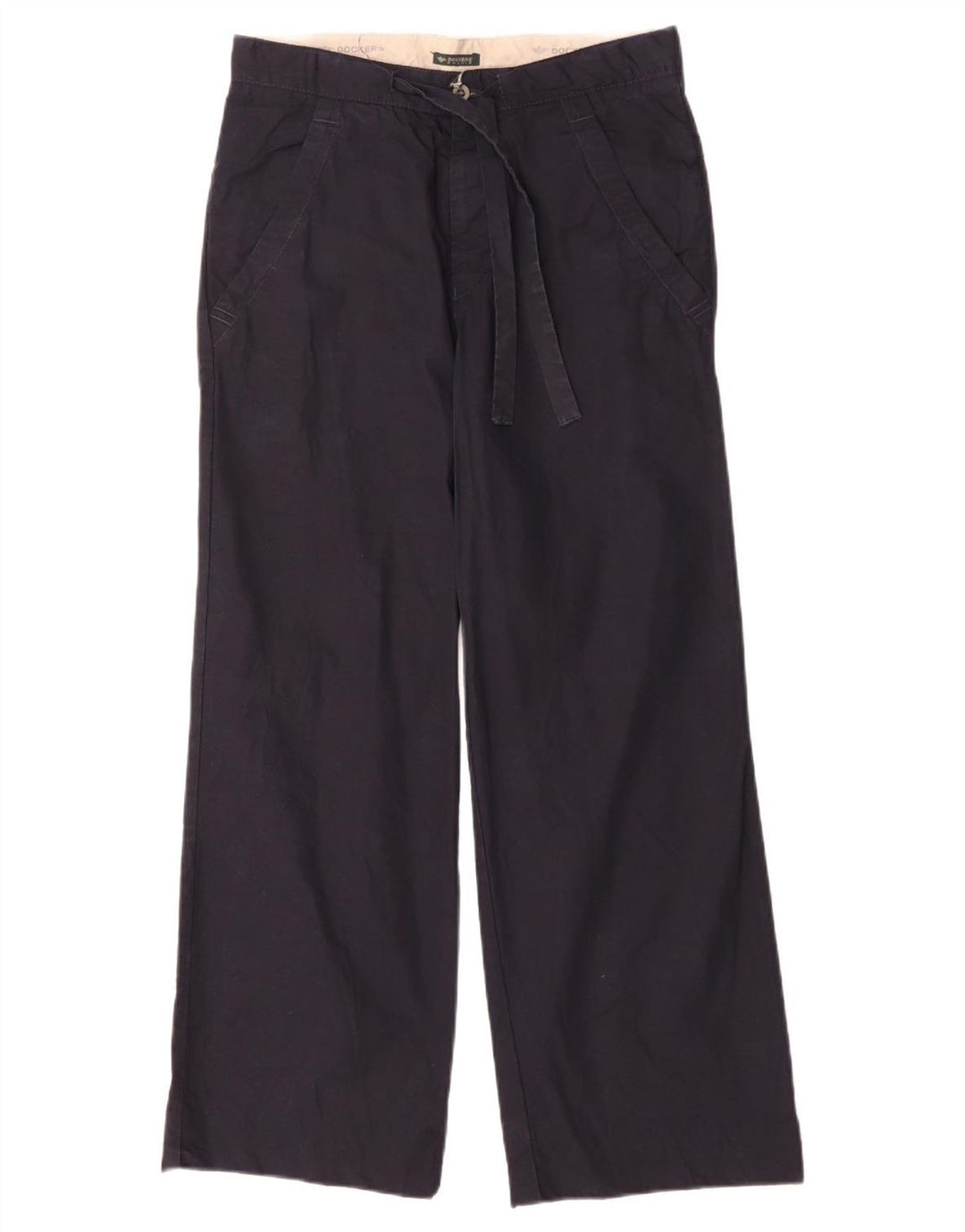 DOCKERS Pantalones chinos de pierna ancha color caqui para hombre pequeño W29 L28 azul marino