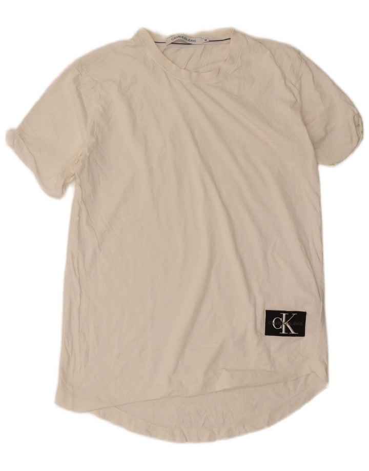 Camiseta Calvin Klein Hombre Top Medio Algodón Blanco