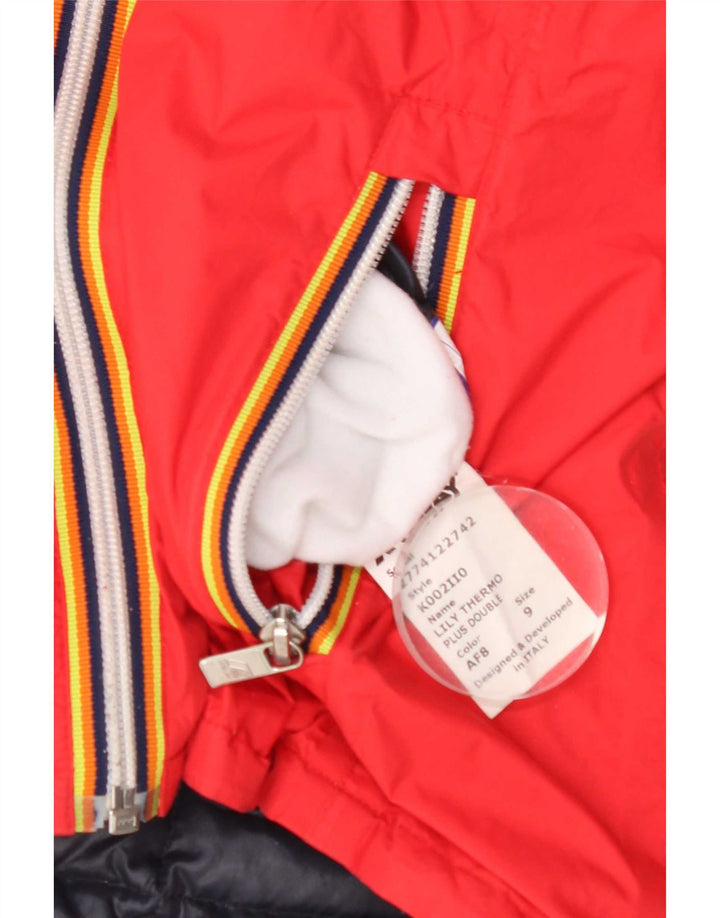 K-Way Chaqueta Acolchada Reversible con Capucha para Mujer UK 10 Small Azul Marino