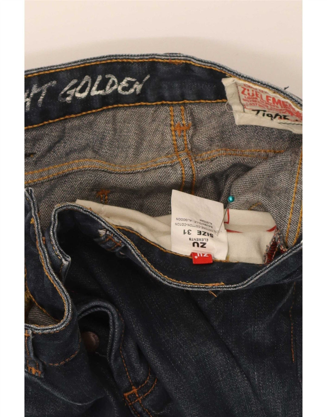 Zu Elements Vaqueros rectos para hombre W31 L31 Algodón azul marino