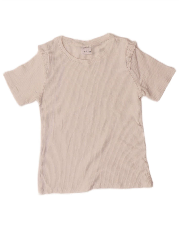 Zara Camiseta Niña Top 11-12 Años Blanco