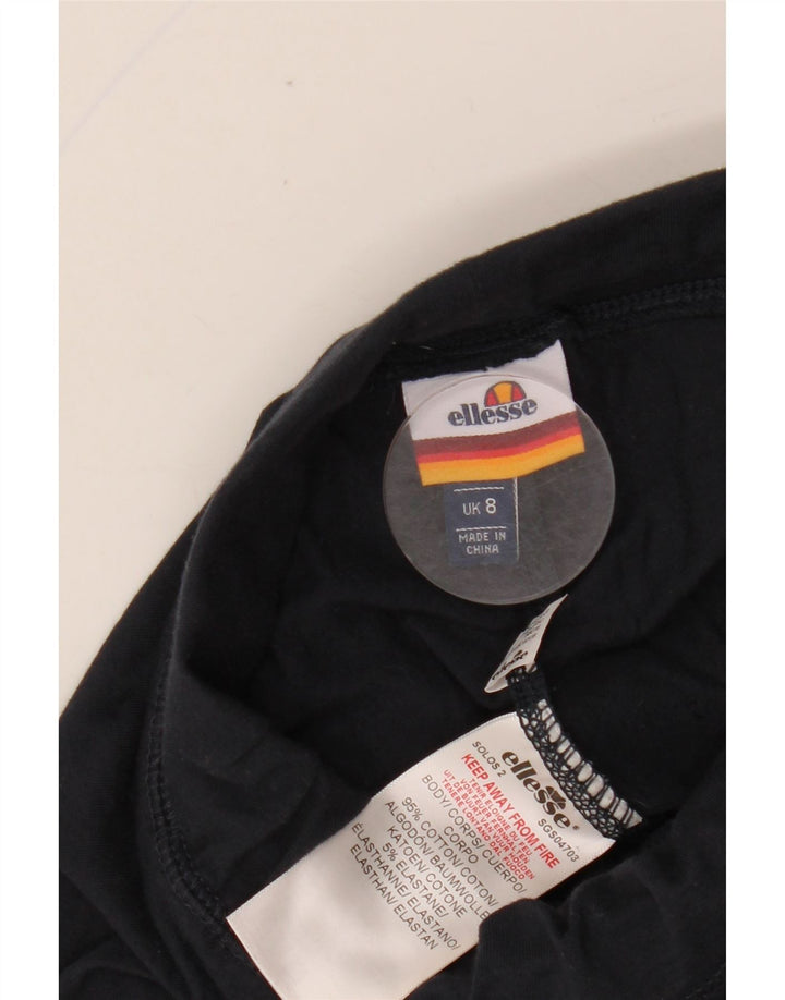 ELLESSE Leggings gráficos para mujer UK 8 Small Azul marino Algodón