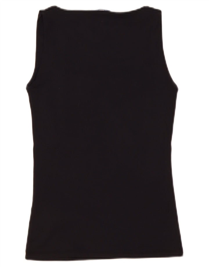 Zara Mujer Chaleco Top UK 8 Small Poliamida Negro