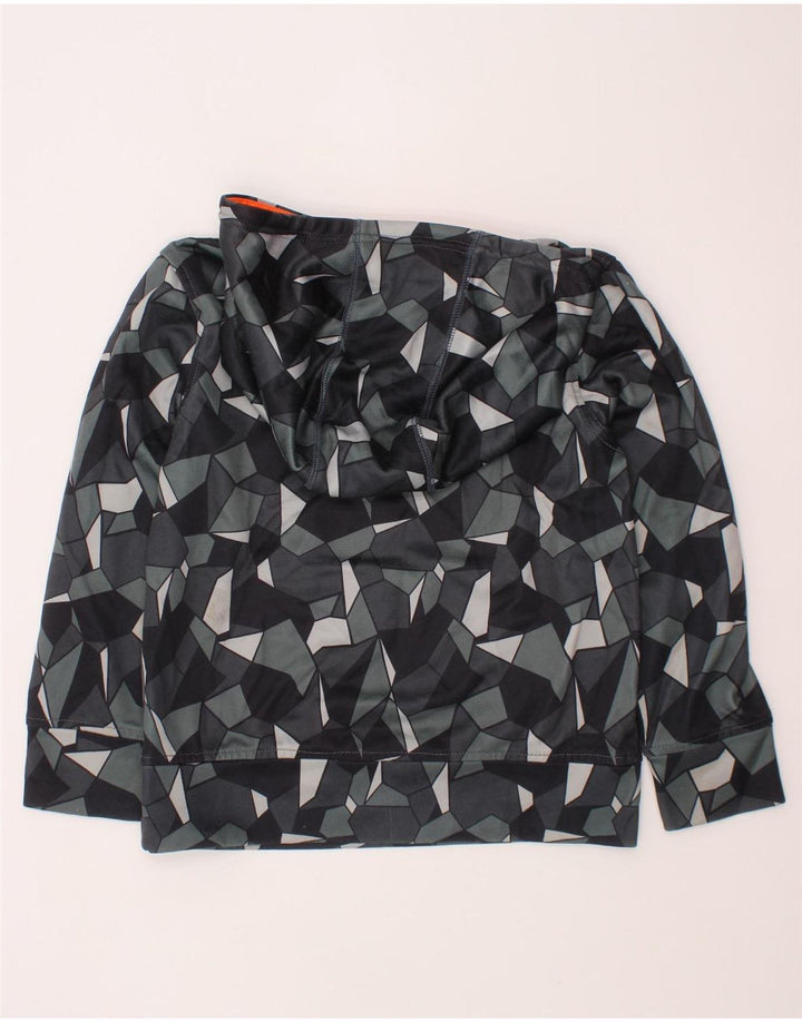 PUMA Sudadera con capucha para niños de 7 a 8 años, tamaño pequeño, gris, poliéster geométrico