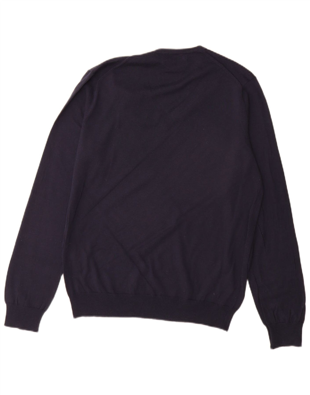 Zara Hombre Jersey Con Cuello En V Jersey Grande Azul Marino Algodón