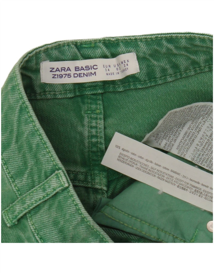 Zara Pantalones cortos vaqueros para mujer EU 34 2XS W24 Algodón verde
