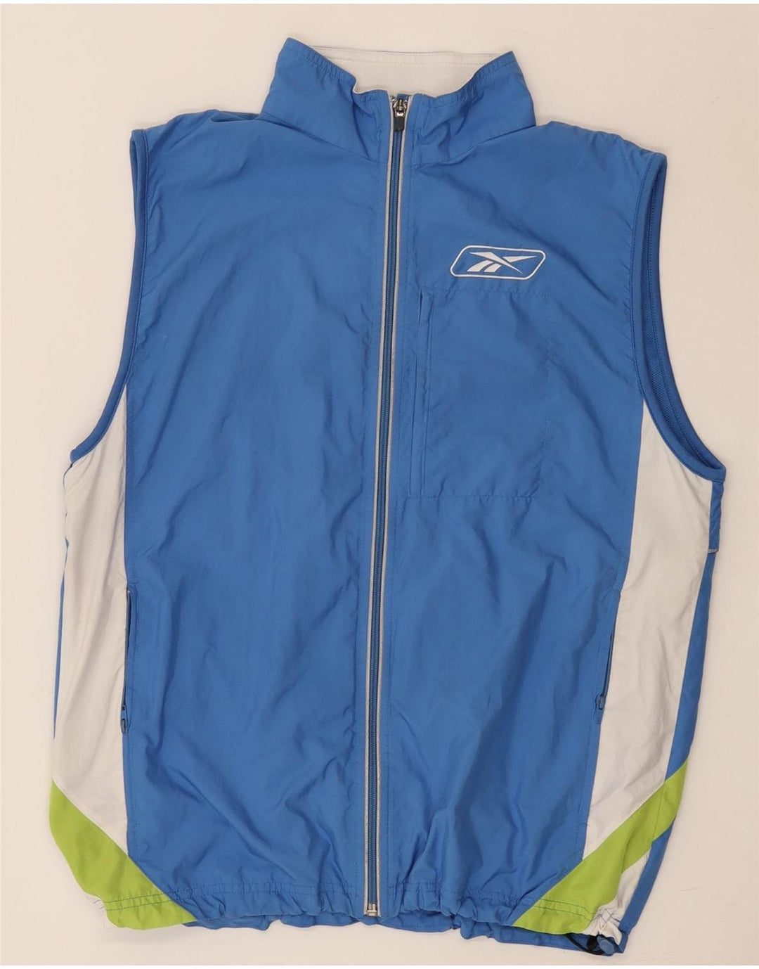 Reebok Chaleco para hombre UK 38 Azul medio Colorblock Poliéster